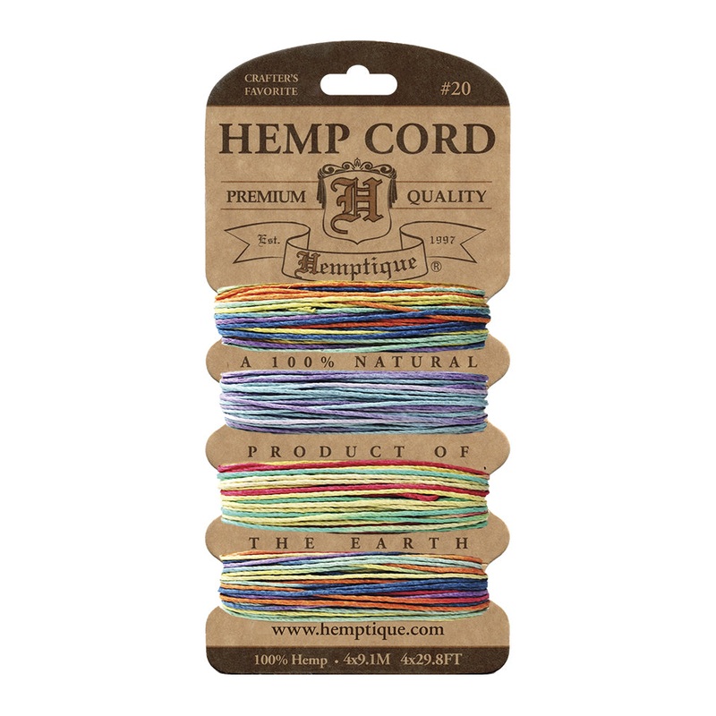 #20 (1mm) Hemp Cord Cards Variegated