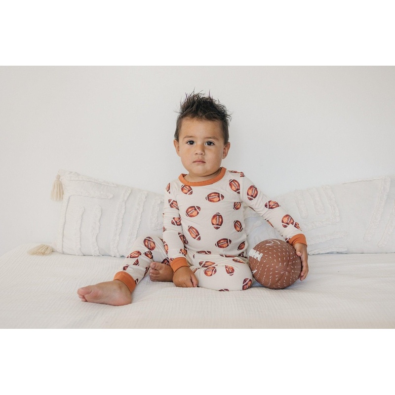 Football Print 2pc Pajama Set|12-18 Months|18-24 Months|2T|3T|4T|5|6|7|8