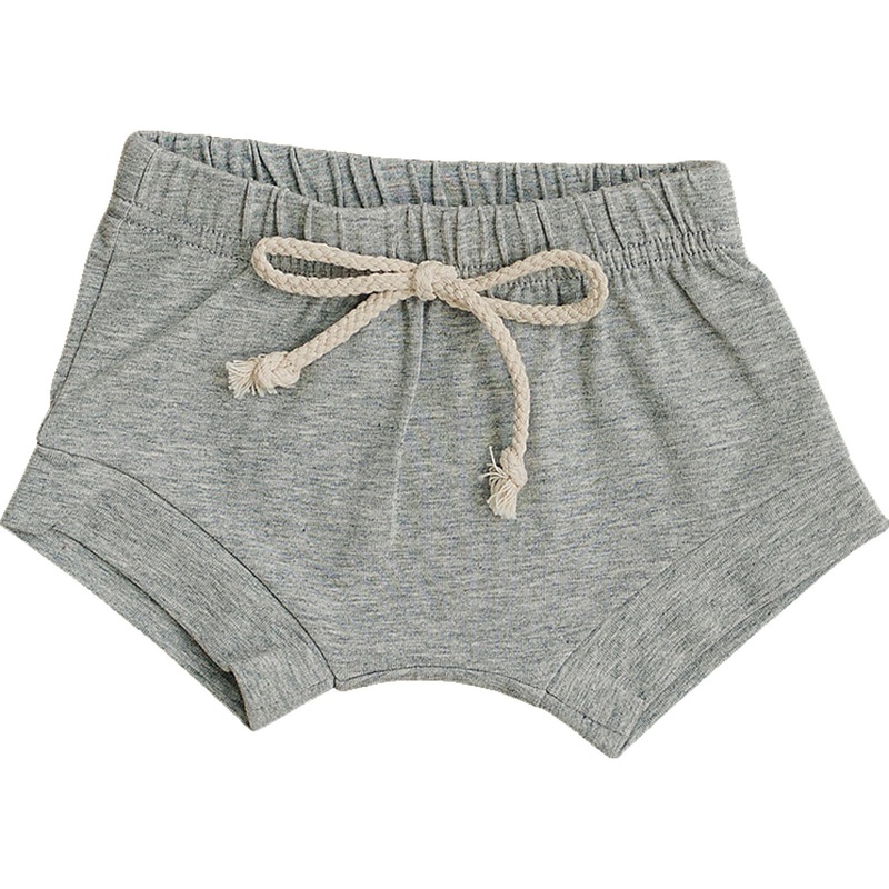 Heather Grey Cotton Shorts|0-3|3-6|6-12|18|2T|3T|4T|5T