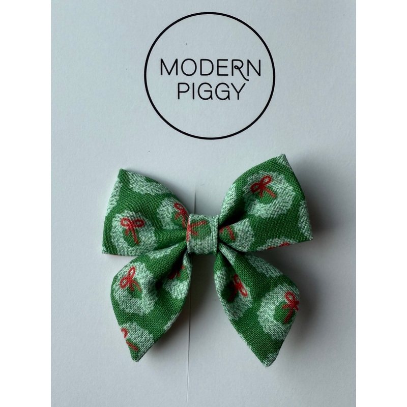 Holly | Mini Piggy Bow|Alligator Clip|Nylon Headband