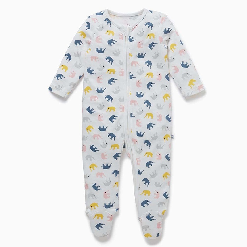 Little Elephant Zip-Up Sleepsuit – Elephant