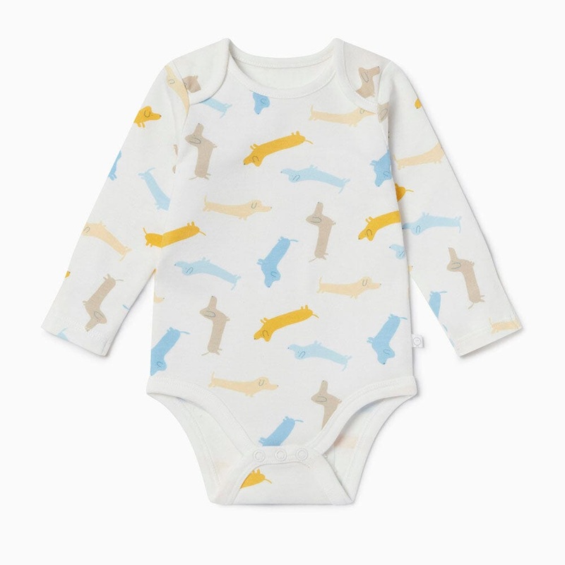 Long Sleeve Bodysuit – Pups|NB|0-3m|6-9m|9-12m