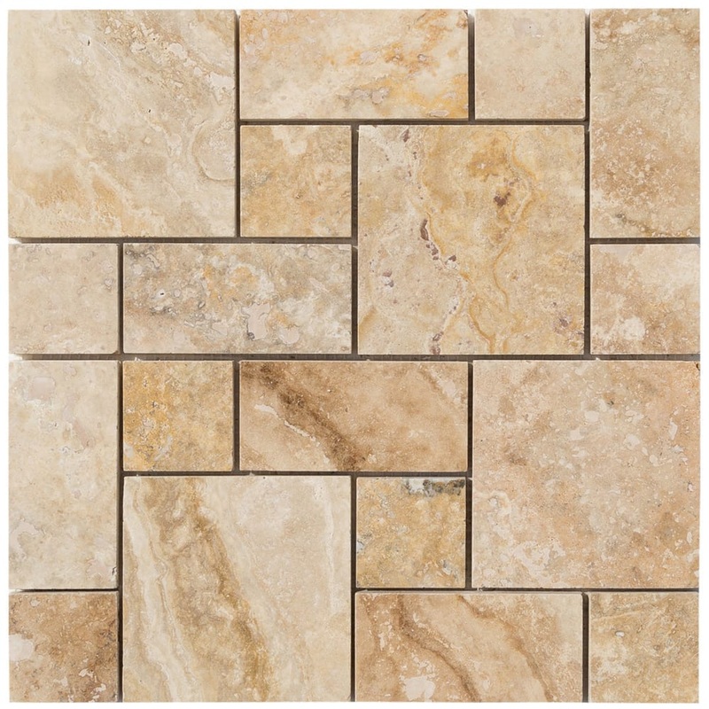 Niagara Travertine Versailles Pattern Brushed Mosaic Floor and Wall Tile – Livfloors Collection