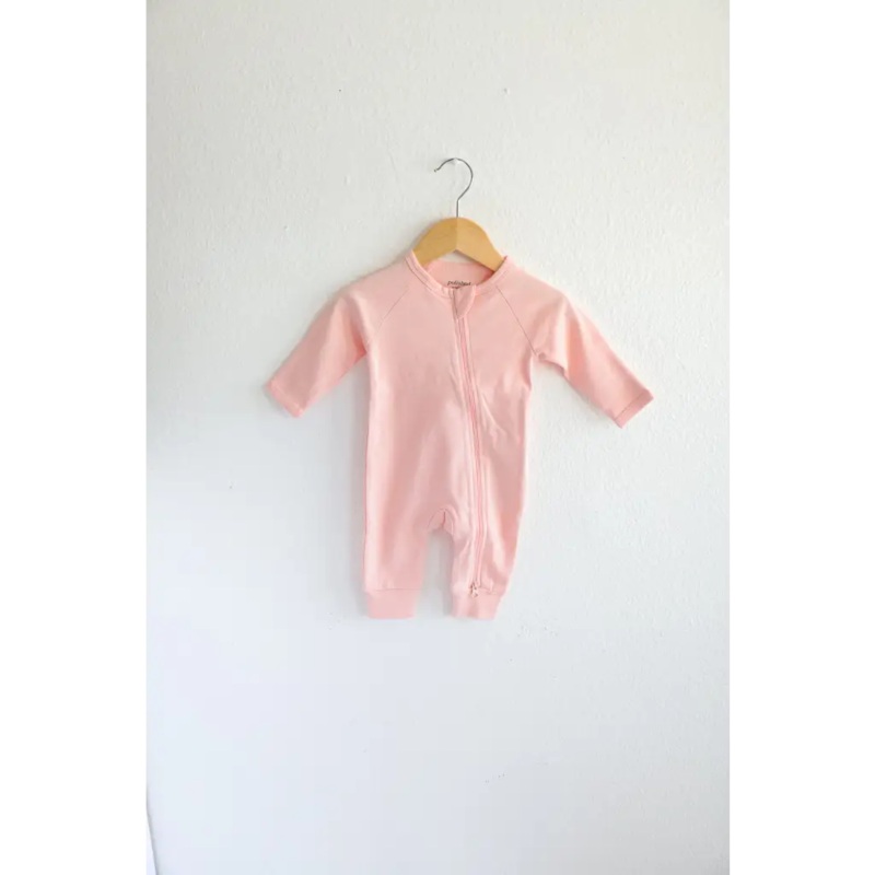 Organic Cotton Baby Zipper Sleeper in Peach