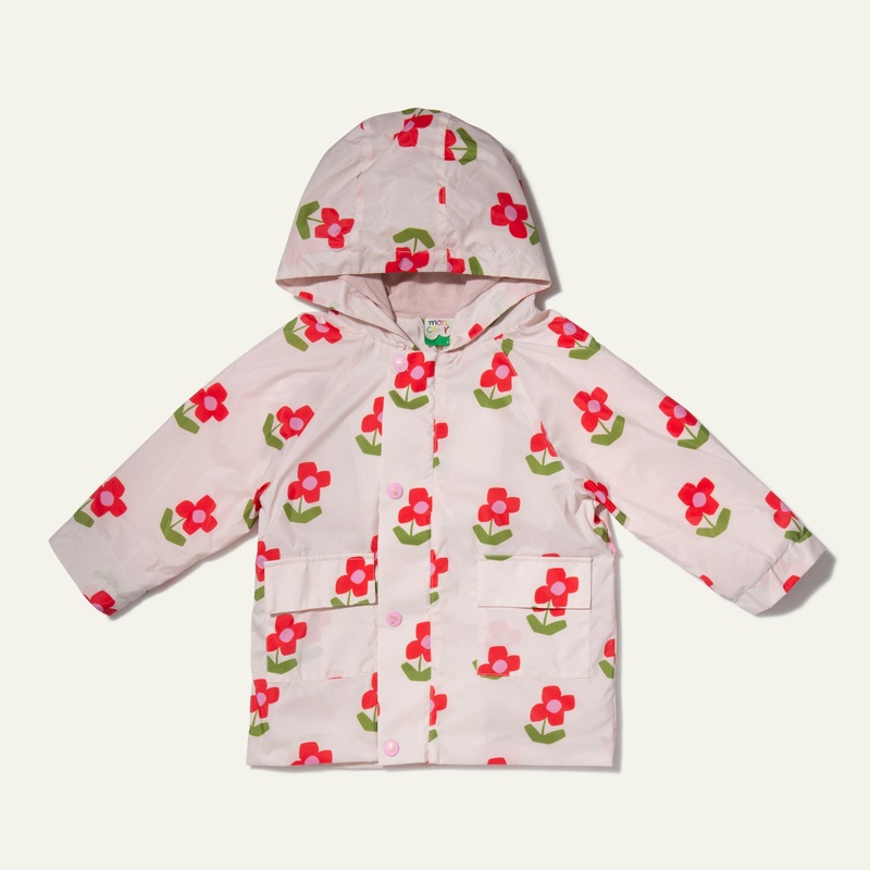 Recycled Fabric Flower Kid Raincoat