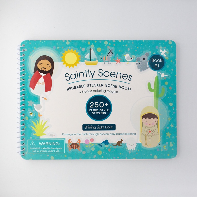 Saintly Scenes Book #1 – Reusable Sticker Scene and Coloring Book