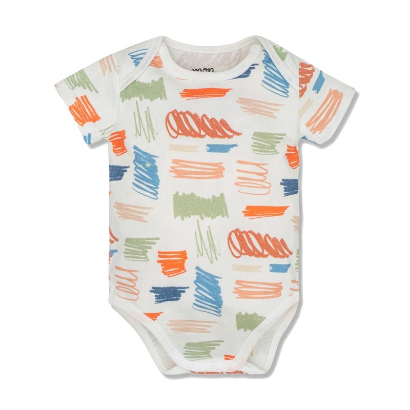 Scribble Baby Bodysuit – Natural/scribble