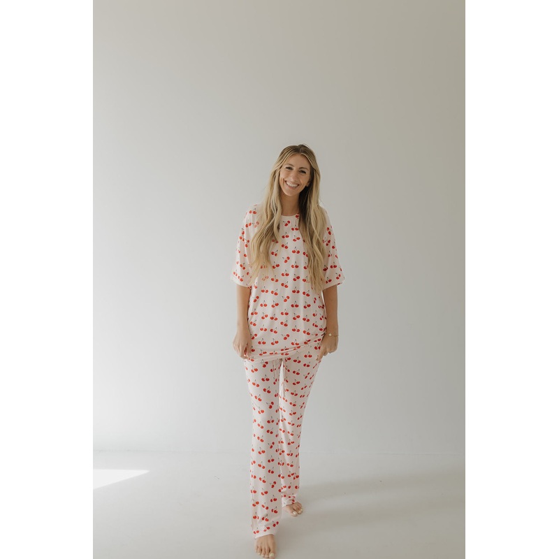 Short Sleeve Women’s Bamboo Pajamas | Cherry Orchard