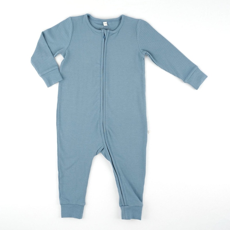 Sky Ribbed Zip up Sleep Suit|0-3m|6-9m|9-12m|12-18m|18-24m