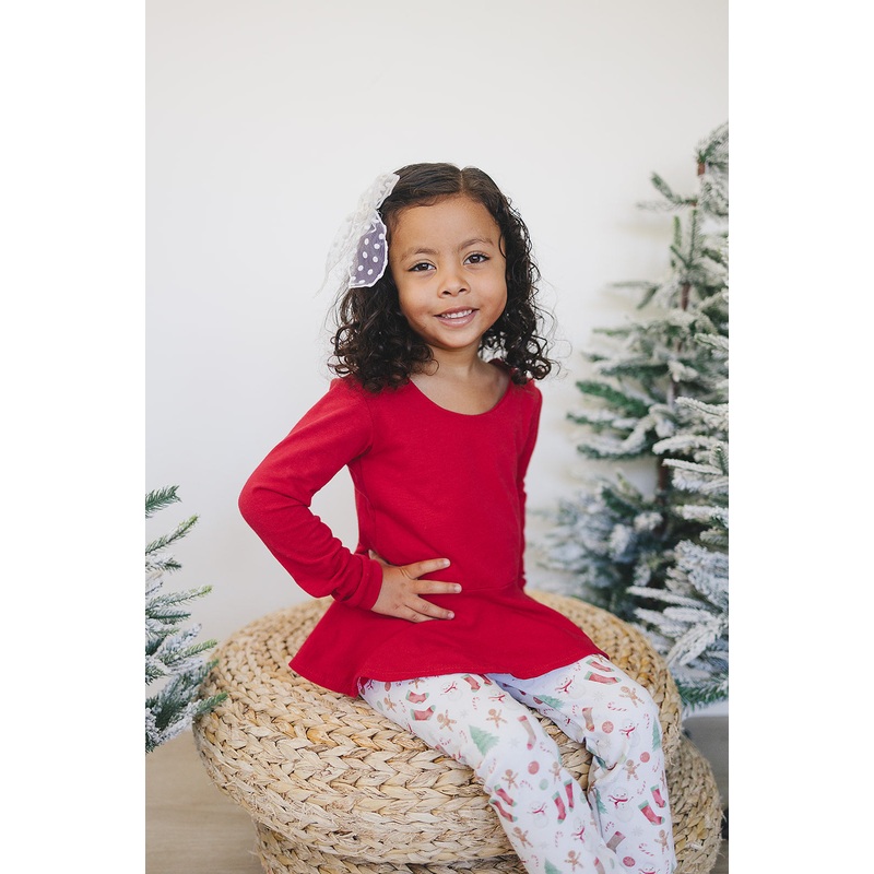 Solid Red Peplum Top|6 Months|12 Months|18 Months|2T|3T|4T|5T|6T|Classic Tank|Long Sleeve