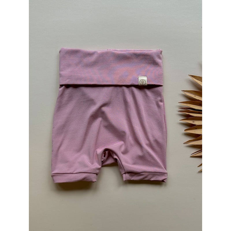 0/3m 3/6m | Fold-Over Shorties | Baby & Toddler | Luxury Bamboo | Dusty Pink