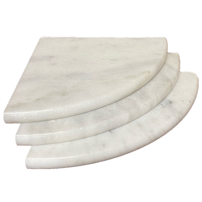 Carrara White Marble 9 Shower Corner Shelf Semi Polished – Belair Collection