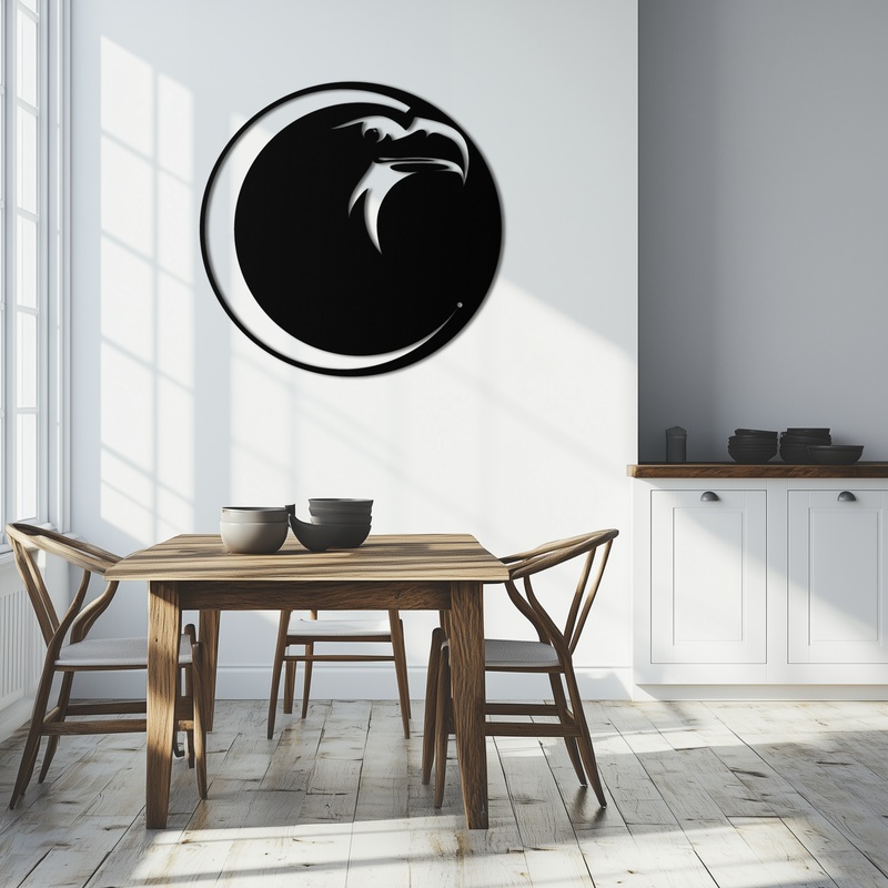 Eagle Moon Metal Wall Art – Majestic and Bold Decor- KAF185