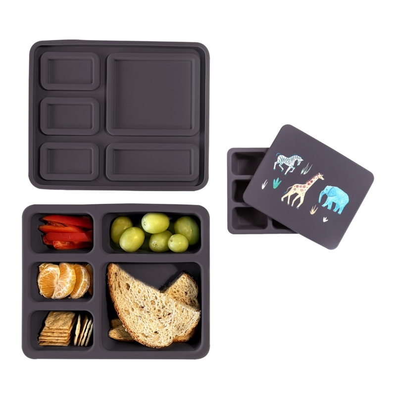 Silicone Bento Box Safari Faded Black