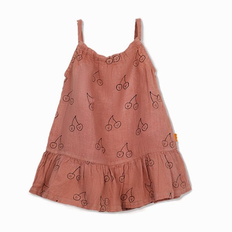 Cherry Baby Linen Dress – Mellow Pink