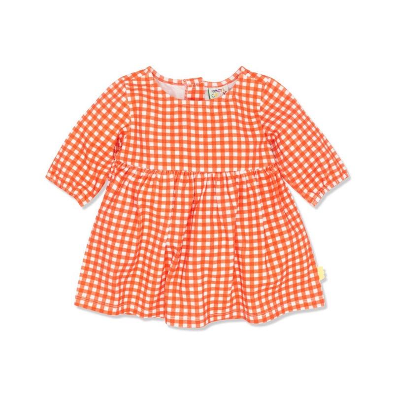 Gingham Baby Jersey Dress – Coral Gingham