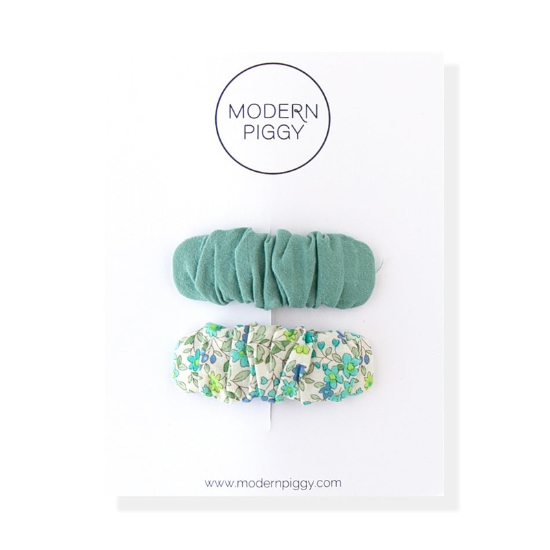 Mint | Ruffle Snap Clip Set