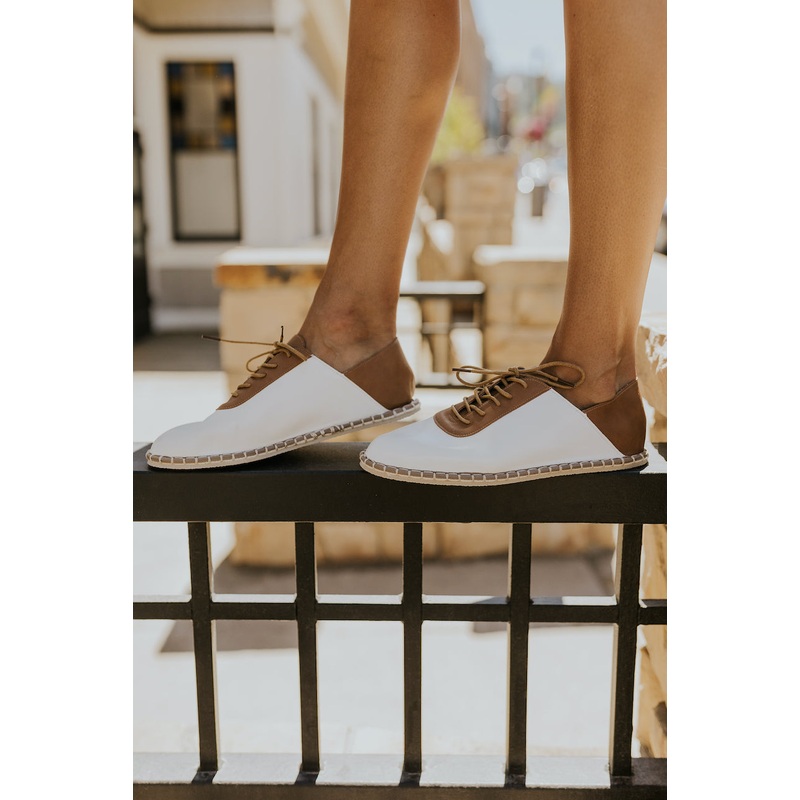 On The Grass Lace Ups|White|Tan|5.5|6|6.5|7|7.5|8|8.5|9|10