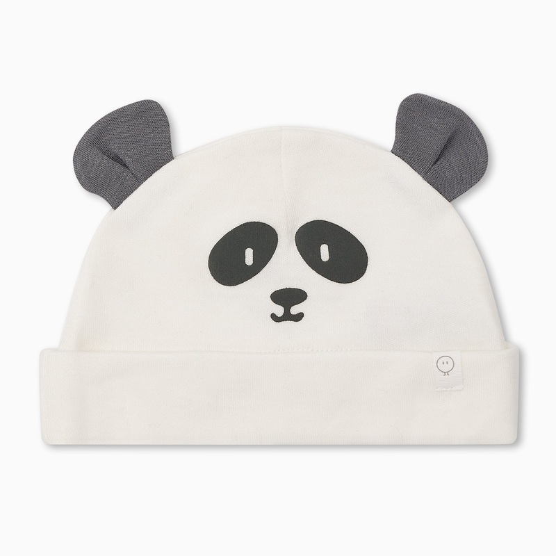 Panda Hat – Panda & Dark Grey|0-3m