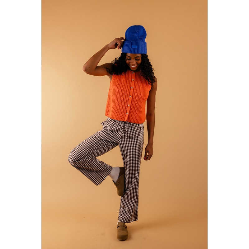 Peace Of Mind Button Vest|Tomato|Linen|S|M|L