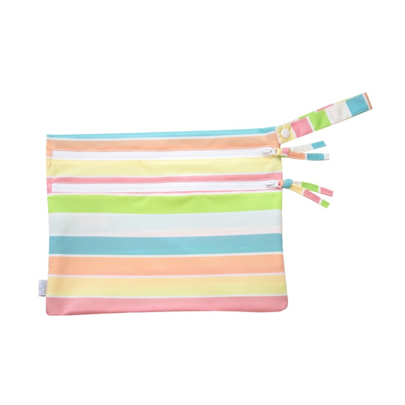 Rainbow Stripes – Waterproof Wet Bag (For mealtime, on-the-go, and more!)