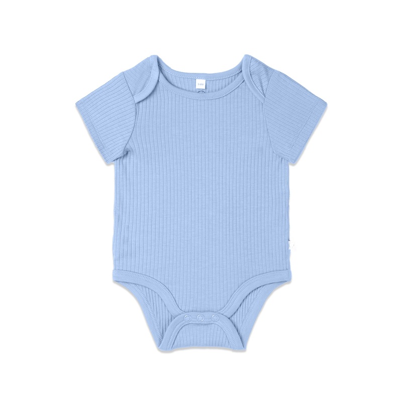 Ribbed Short Sleeve Bodysuit – Hydrangea