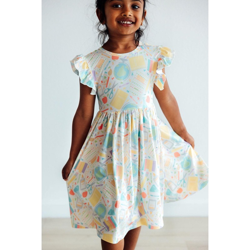 Campus Cutie Flutter Sleeve Twirl Dress