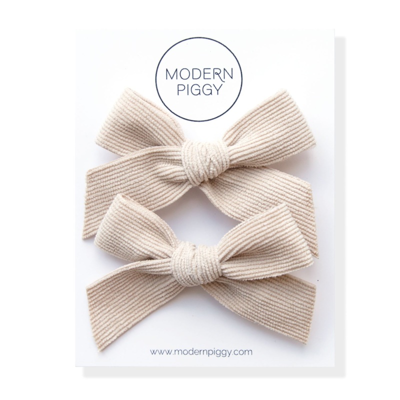Cotton | Pigtail Set – Corduroy Ribbon Bow