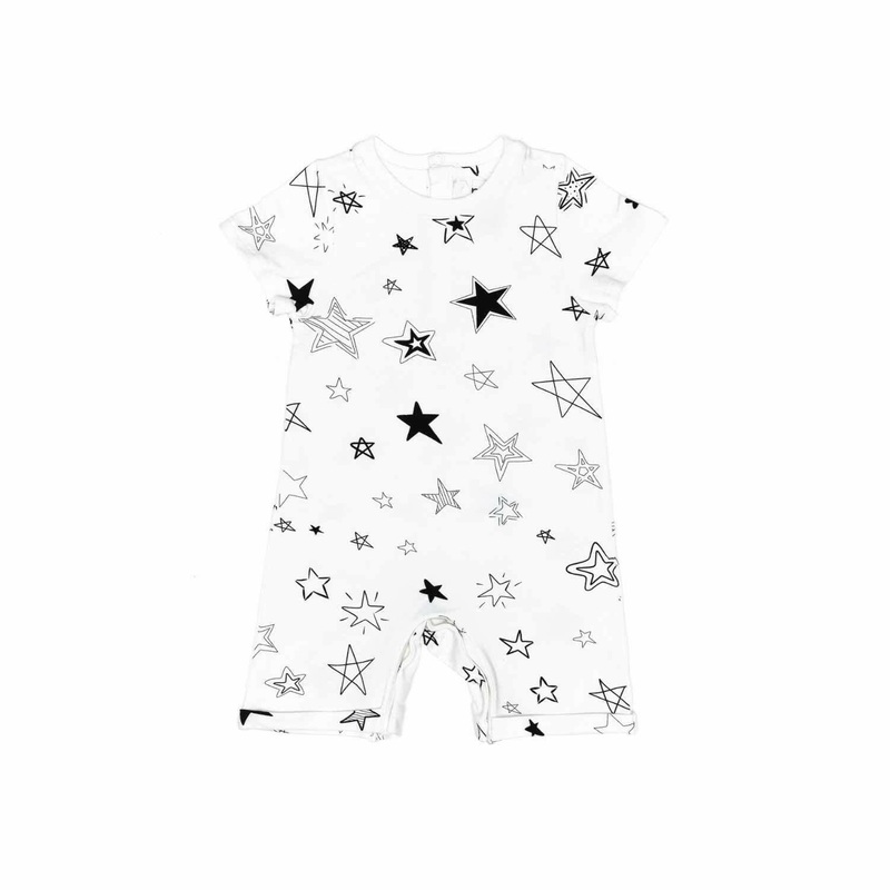 Organic Snap Romper in Stars|Newborn|0-3|3-6|6-9|9-12|12-18