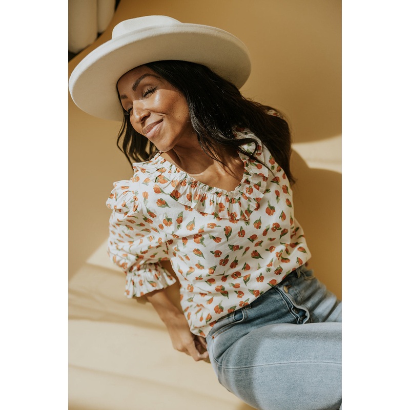 SALT Poplar Estates Ruffled Blouse