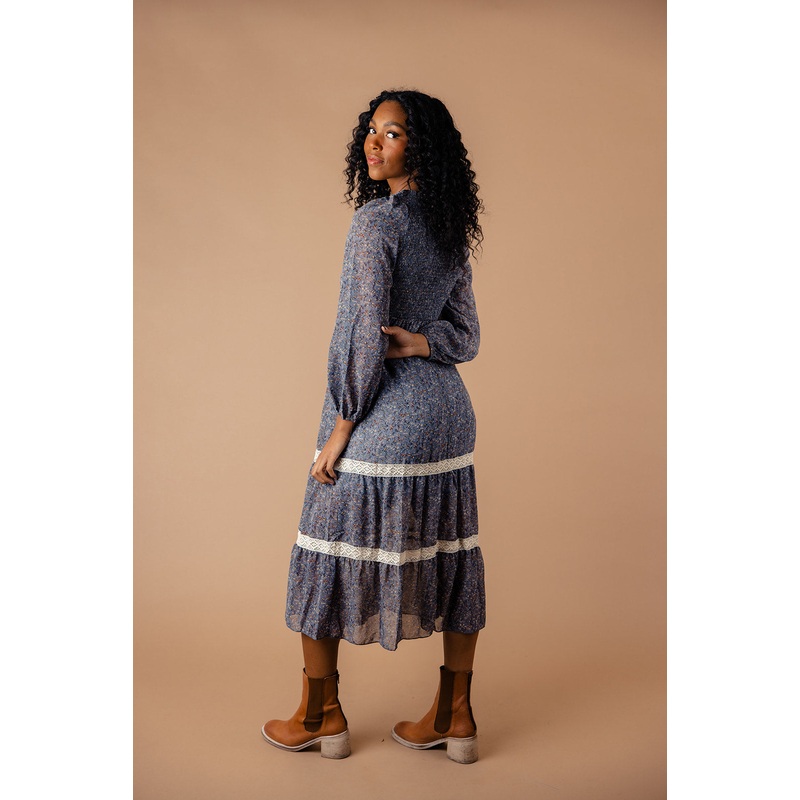 Samantha Blaire Tiered Dress|Navy|S|M|L