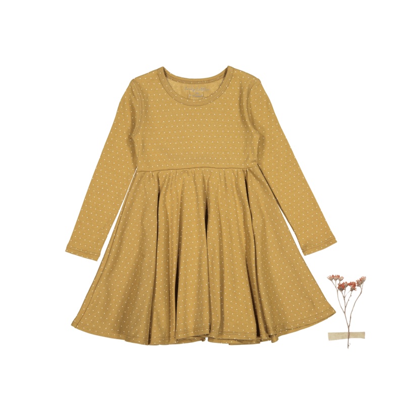 The Printed Long Sleeve Dress – Golden Dot