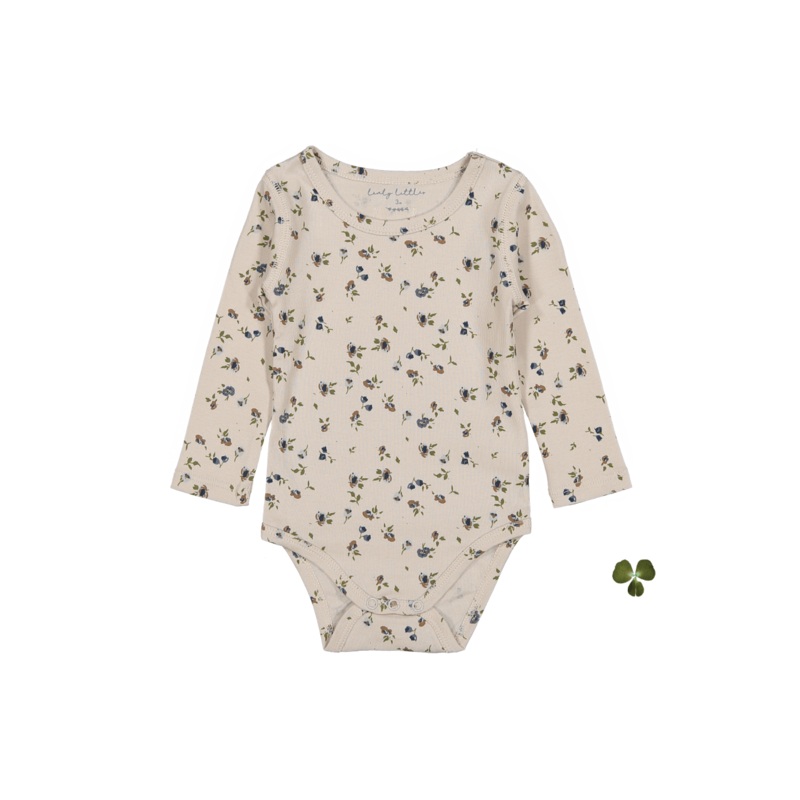 The Printed Long Sleeve Onesie – Floral Sand