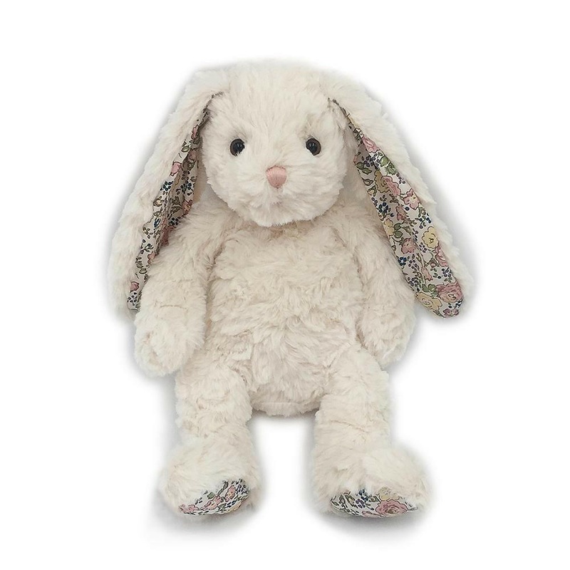 ‘Faith’ Cream Floral Bunny Plush Toy