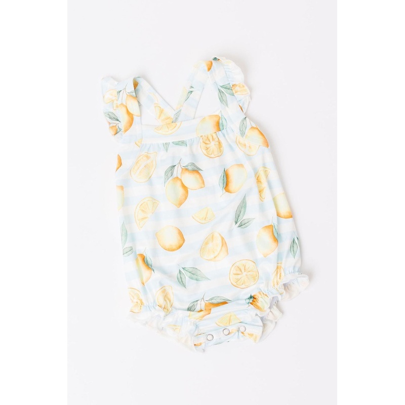 Lovely Lemons Ruffle Cross Back Romper