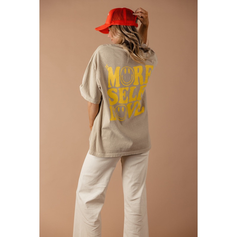 More Self Love Graphic Tee|Wheat|S/M|M/L