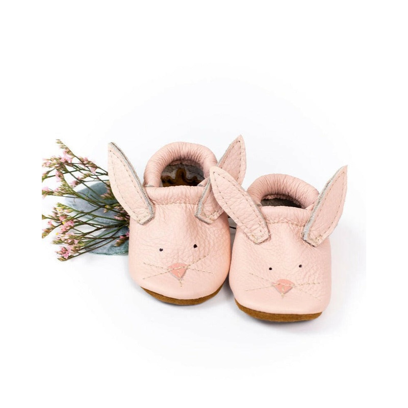 Pink Bunnies // Cute Critters Leather Shoes Baby and Toddler Bunny