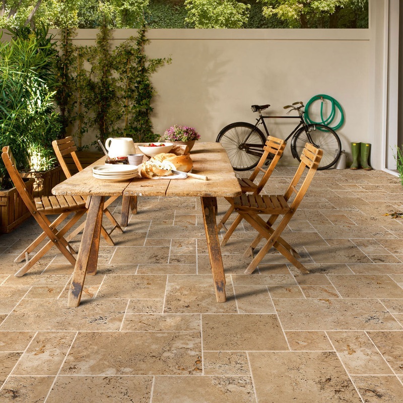 Travertine Aspendos Beige Pattern Tumbled Pavers – Belair Collection