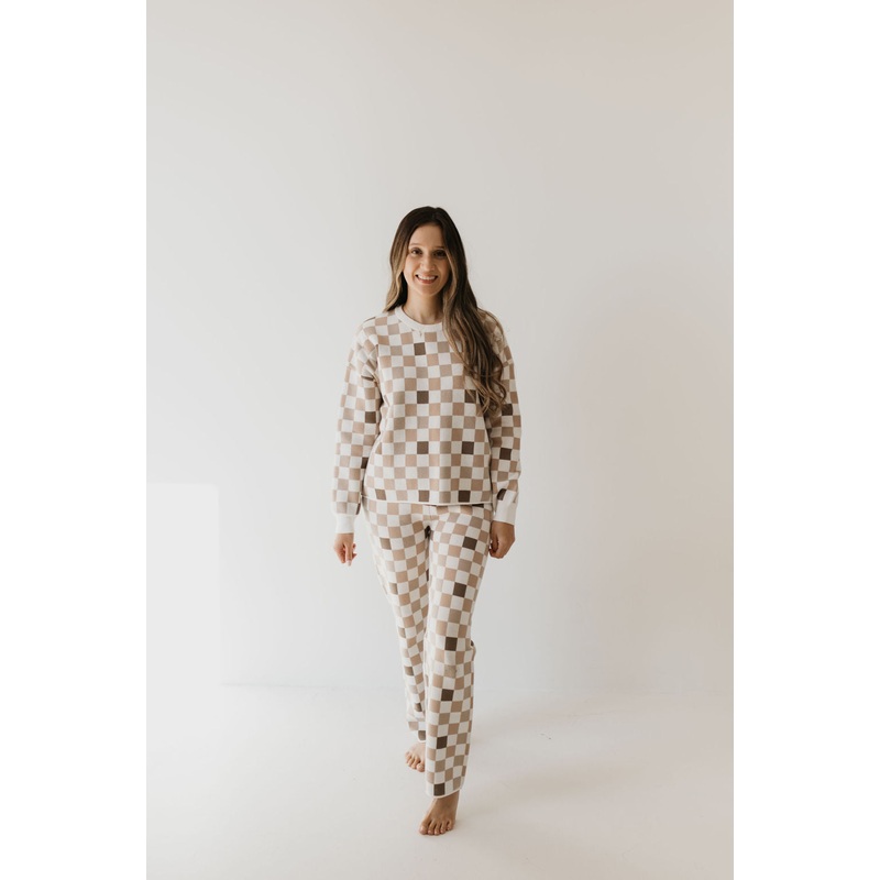 Women’s Knit Pant Set | Into the Woods Checkerboard