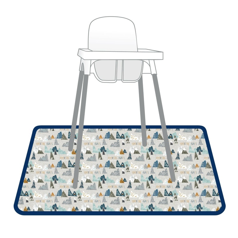 Adventure Awaits Splash Mat – A Waterproof Catch-All for Highchair Spills and More!