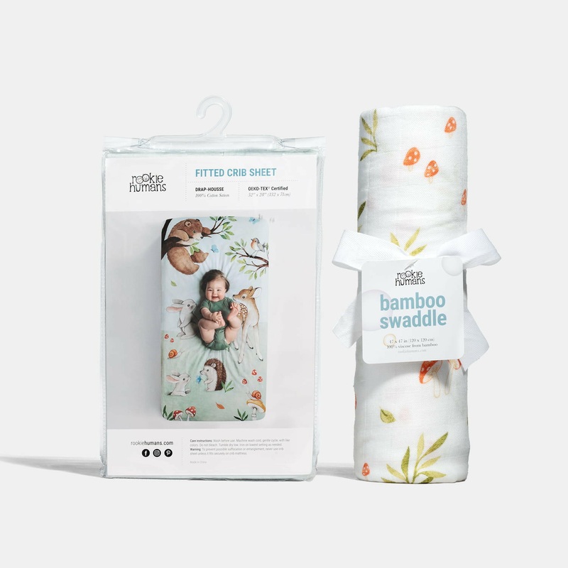 Crib sheet and Swaddle bundle – Enchanted Forest