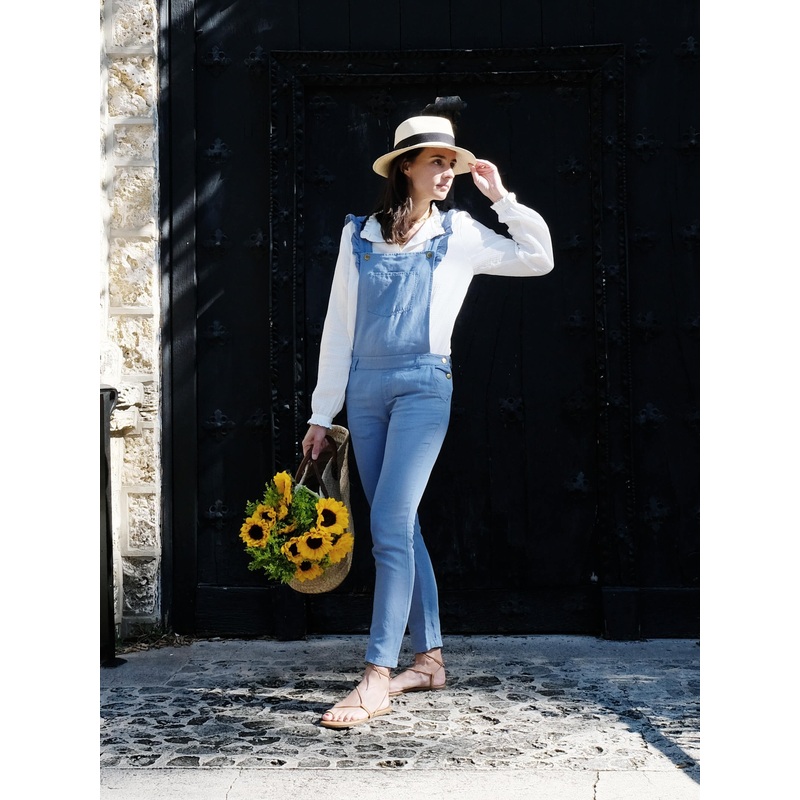 Georgette Blue Linen Overall – Thistle Blue