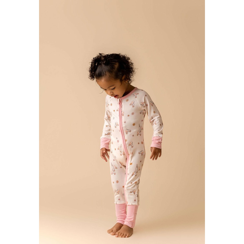 Roller Skates Zipper Romper|0-3m|3-6m|6-9m|9-12m|12-18m|18-24m|2T