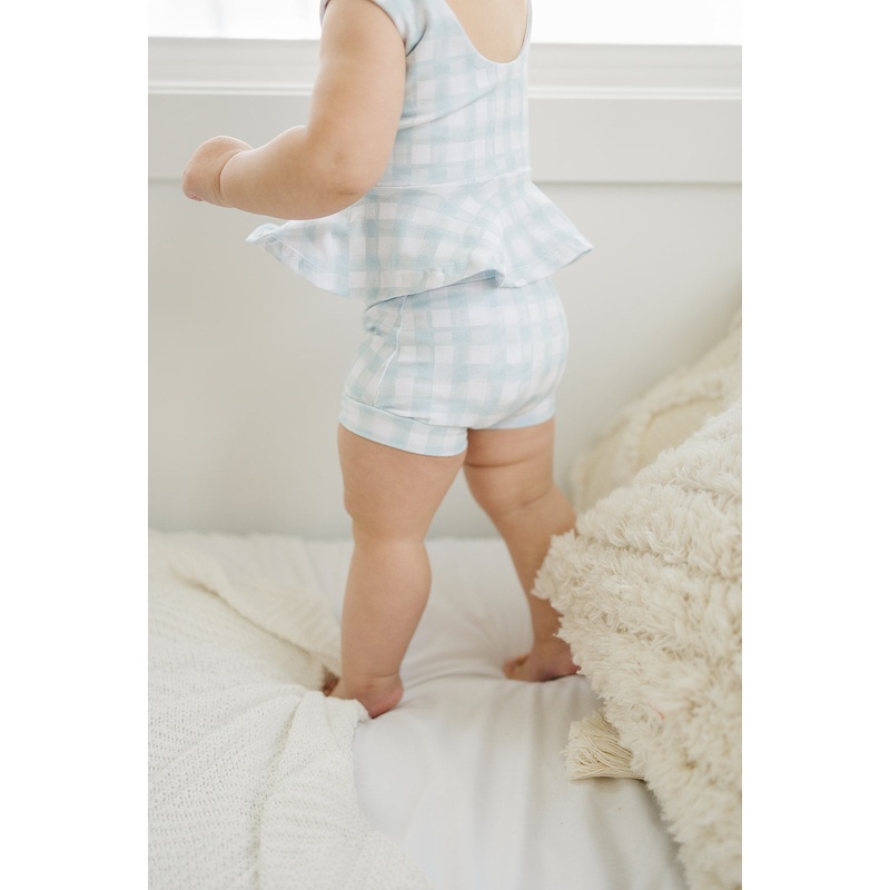 Steel Gingham Shorties (Matching)