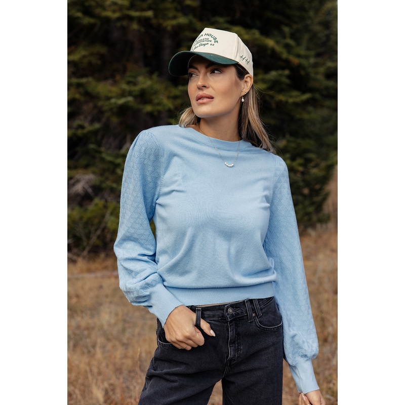 The Willis Textured Sweater|SteelBlue|S|M|L|XL