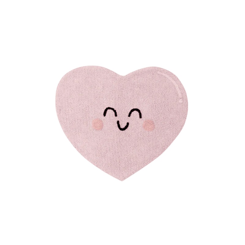 WASHABLE RUG HAPPY HEART|90 x 105 cm|Pink
