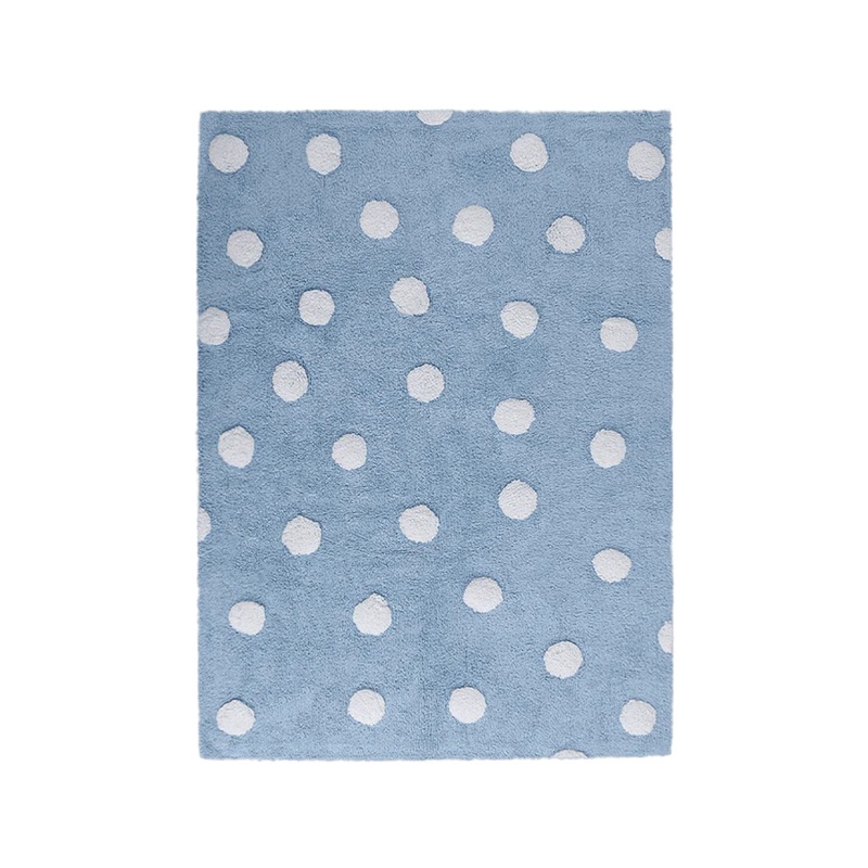WASHABLE RUG POLKA DOTS BLUE|120 x 160 cm|Blue
