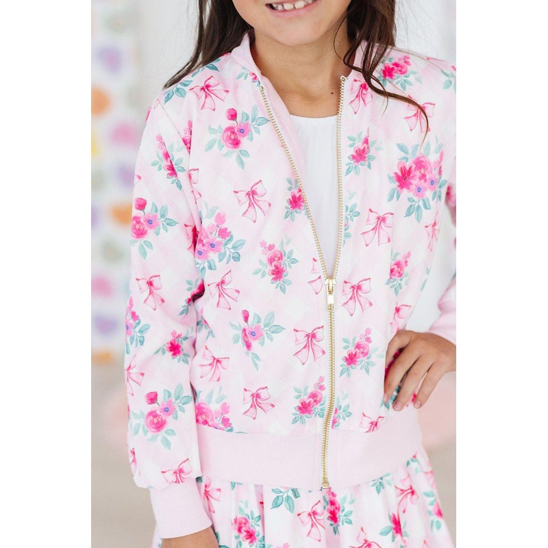 Gingham Bows Satin Jacket|2T|3T|4T|5/6|7/8|9/10|11/12