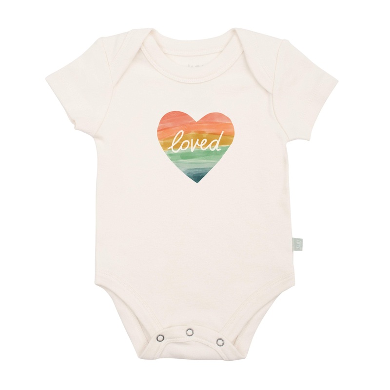 graphic bodysuit | loved rainbow heart