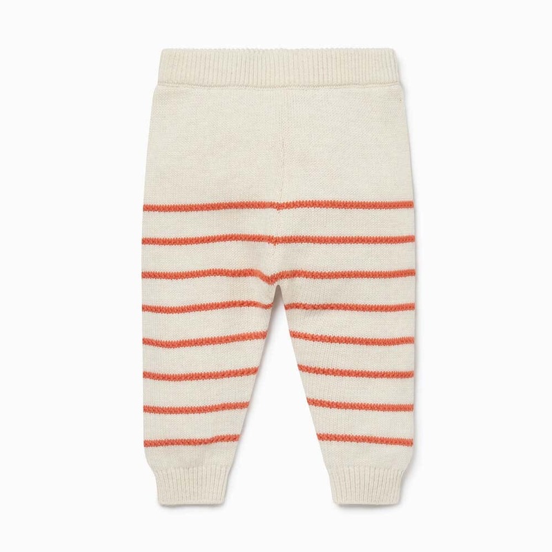 Knitted Stripe Joggers – Oat|0-3m